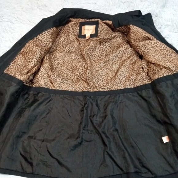 NorthCrest Classic Womens Jacket Black XL Button Up Coat‎ Cheetah Print Liner - Picture 3 of 16